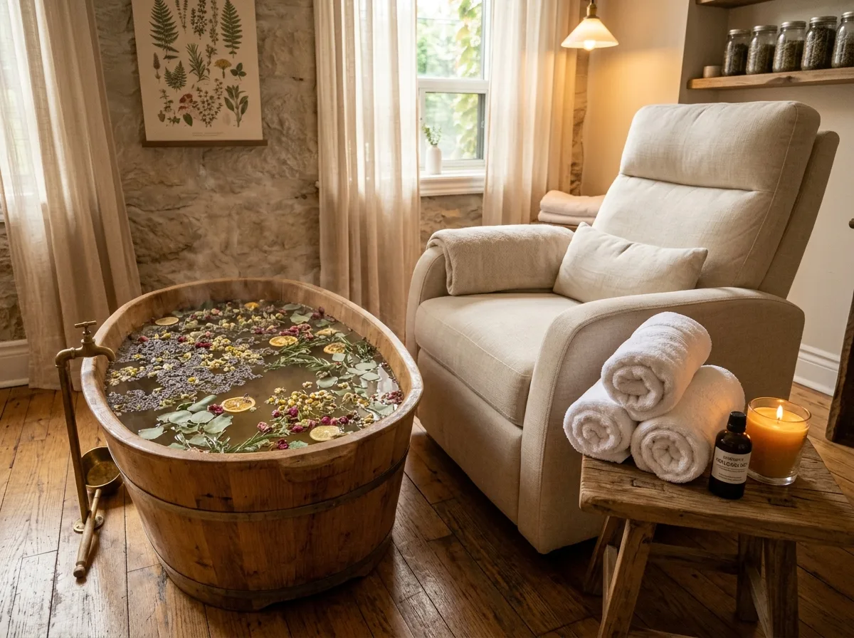 Herbal foot soak and reflexology session at Vive Beauty Health Centre in Toronto
